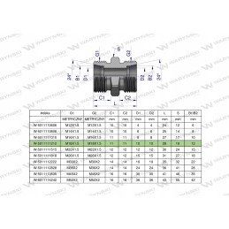 Metric hydraulic connector BB M18x1 5 Warynski