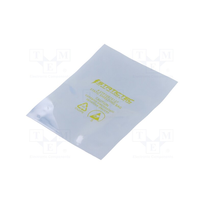 1 pcg x STATICTEC - STP10203305 - Protection bag, ESD, L: 305mm, W: 203mm, Thk: 76um, 100pcs, &lt,100GΩ
