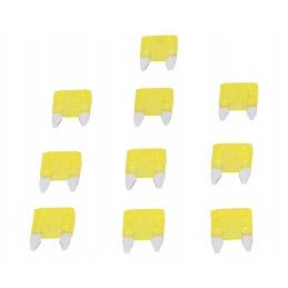 Mini flat fuse 20a yellow, 10 pcs