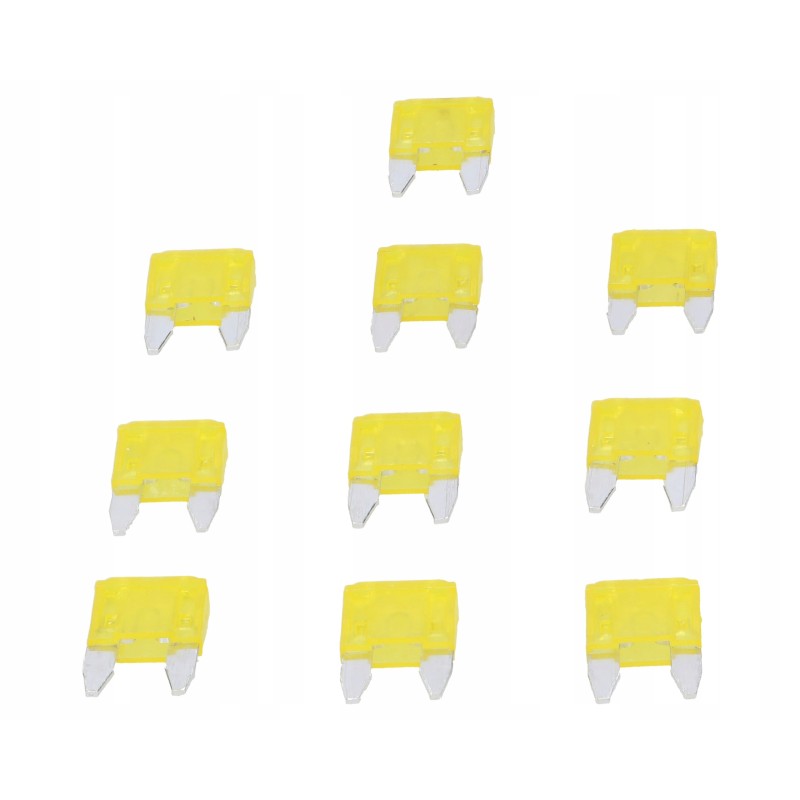 Mini flat fuse 20a yellow, 10 pcs