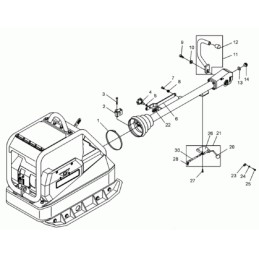 Wacker dpu throttle cable with lever 0103538