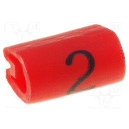 200 pcs x TE Connectivity - 5801202 - Markers, Marking: 2, 1.5÷2mm, PVC, red, -45÷70°C, leaded