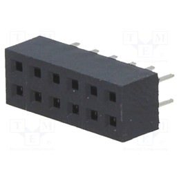 2 pcs x CONNFLY - DS1026-05-2*6S8BV - Socket, pin strips, female, PIN: 12, straight, 2mm, THT, 2x6, L2.7mm