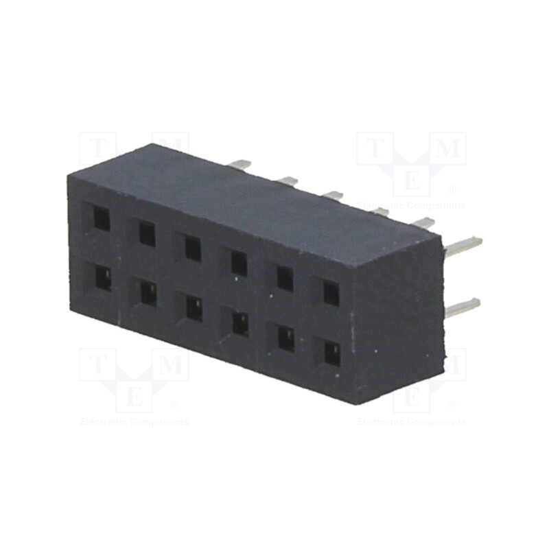 2 pcs x CONNFLY - DS1026-05-2*6S8BV - Socket, pin strips, female, PIN: 12, straight, 2mm, THT, 2x6, L2.7mm