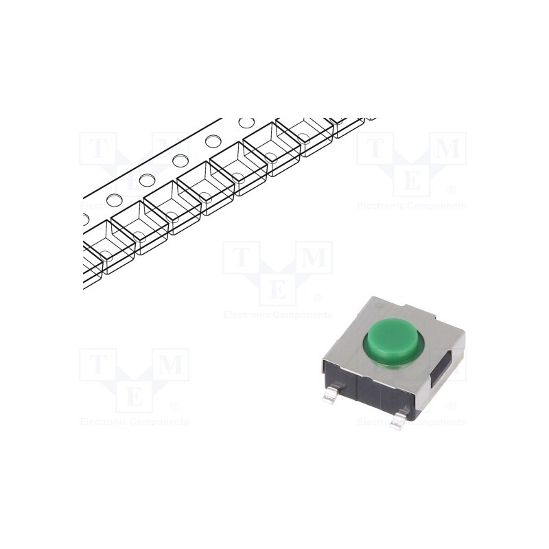 2 pcs x ALPS - SKHMQLE010 - Microswitch TACT, SPST, Pos: 2, 0.05A/12VDC, SMT, 1.6N, 3.1mm, round