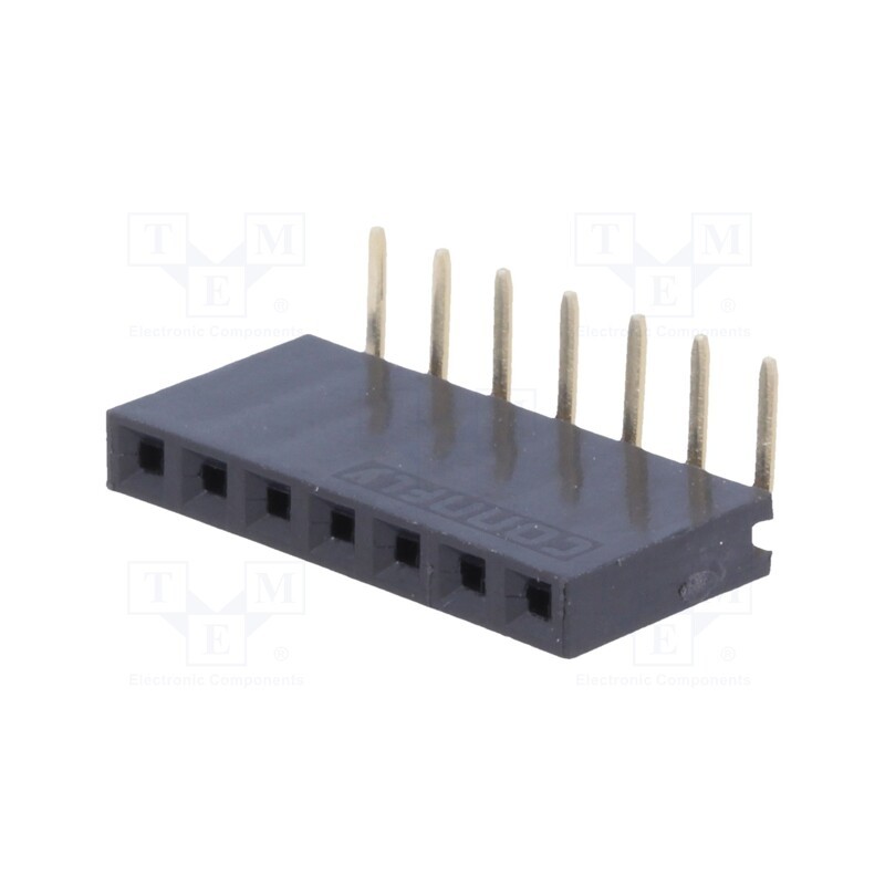 2 pcs x CONNFLY - DS1024-1*7R2 - Socket, pin strips, female, PIN: 7, angled 90°, 2.54mm, THT, 1x7