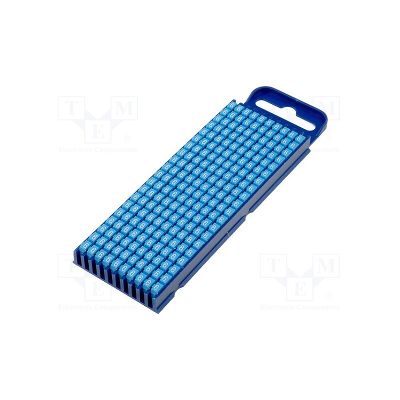 200 pcs x HELLERMANNTYTON - 561-02666 - Markers, Marking: 6, 2.8÷3.8mm, polyamide, blue, -40÷85°C, push-in