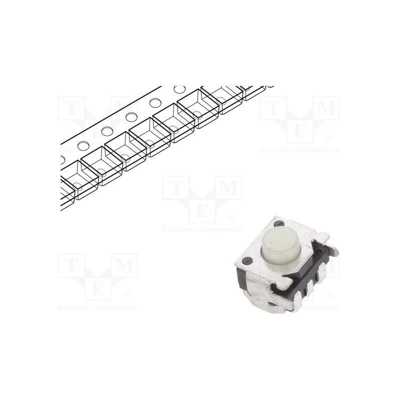 5 pcs x E-SWITCH - TL3340AF160QG - Microswitch TACT, SPST, Pos: 2, 0.05A/12VDC, side,SMD, none, 1.57N