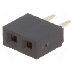 2 pcs x NINIGI - ZL305-02 - Socket, pin strips, female, PIN: 2, straight, 2.54mm, THT, 1x2, L3mm