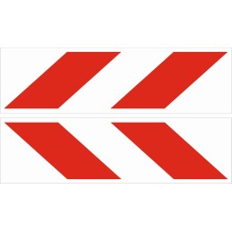 Warning stickers, laminate belts, 46 cm, reflective