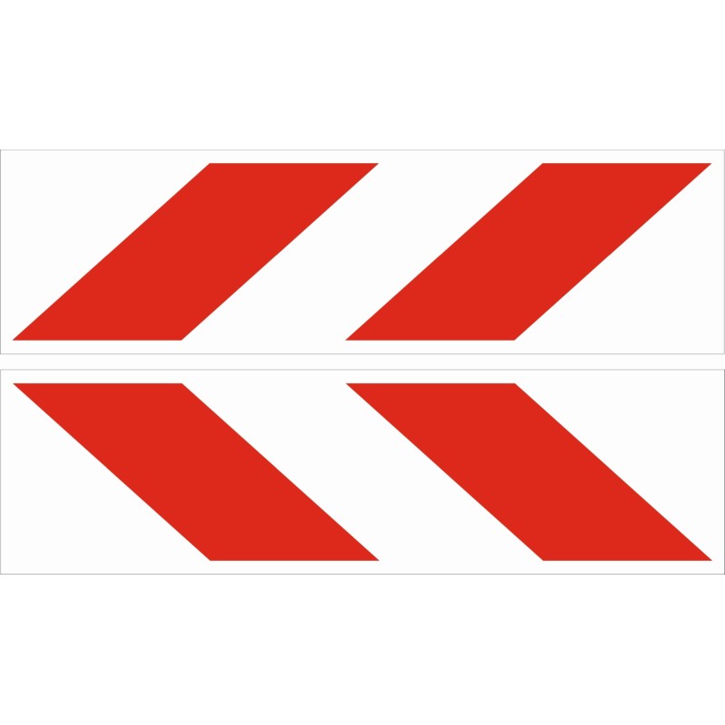 Warning stickers, laminate belts, 46 cm, reflective