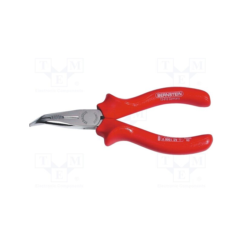 1 pcs x BERNSTEIN - 13-916-VDE - Pliers, insulated,curved,universal,elongated, 165mm