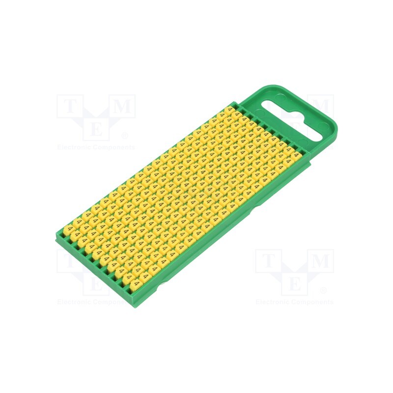 200 pcs x HELLERMANNTYTON - 561-00644 - Markers, Marking: 4, 0.8÷2.2mm, polyamide, yellow, -40÷85°C, WIC