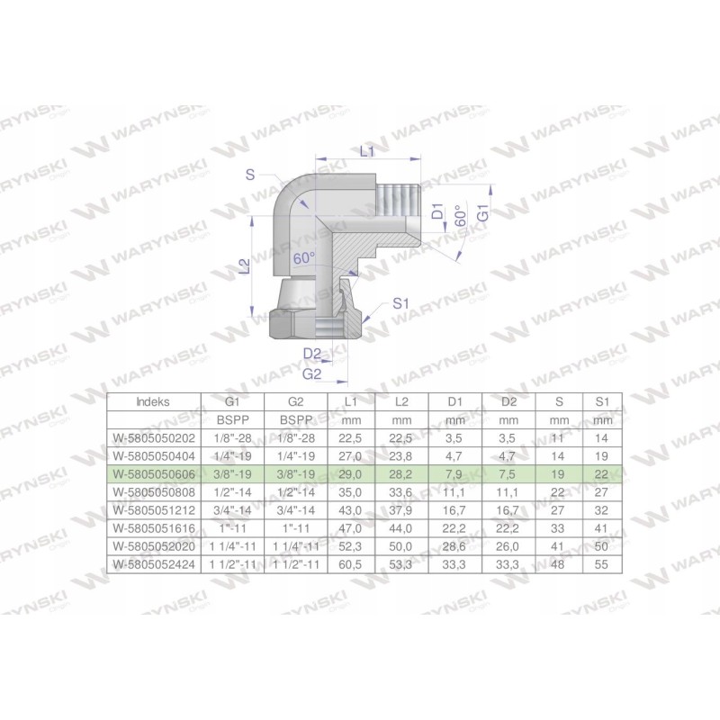 Inch hydraulic elbow AB 3 8 BSP