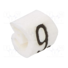 200 pcs x WEIDMu00dcLLER - CLI C 02-3 WS/SW 9 MP - Markers, Marking: 9, 1.3÷3mm, PVC, white, -30÷80°C, leaded, CLI C