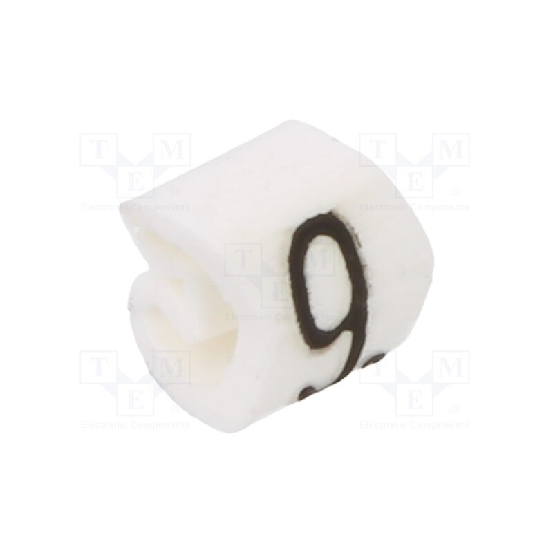 200 pcs x WEIDMu00dcLLER - CLI C 02-3 WS/SW 9 MP - Markers, Marking: 9, 1.3÷3mm, PVC, white, -30÷80°C, leaded, CLI C