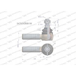 Steering joint 106mm m24x1 5 3475543m91 mot