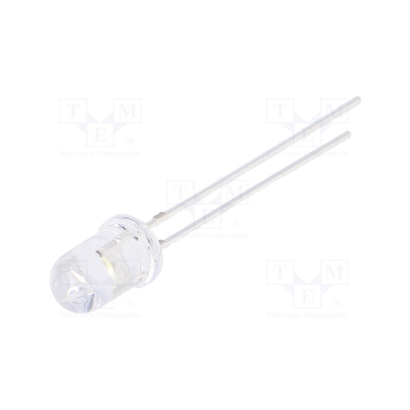 1 pcs x OPTOSUPPLY - OSW5DK5A31A-5V - LED, 5mm, white cold, 3000÷4200mcd, 30°, Front: convex, 5V
