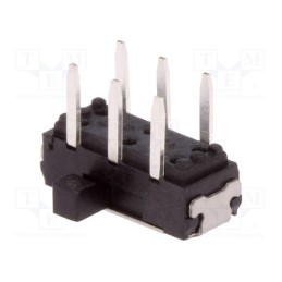 5 pcs x C&K - JS202011AQN - Switch: slide, Pos: 2, DPDT, 0.3A/6VDC, ON-ON, THT, Leads: for PCB