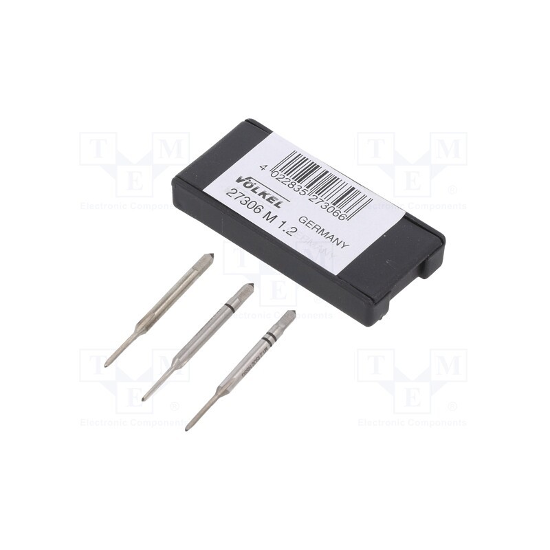 1 set x Vu00d6LKEL - 27306 - Tap, high speed steel grounded HSS-G, M1,2, 0.25, 32mm, 2,1mm