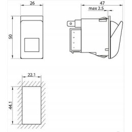 Rear wiper switch off on 2 pin