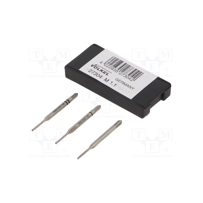 1 set x Vu00d6LKEL - 27304 - Tap, high speed steel grounded HSS-G, M1,1, 0.25, 32mm, 2,1mm