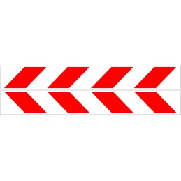 Warning stickers, reflective laminate belts, 38x5 cm