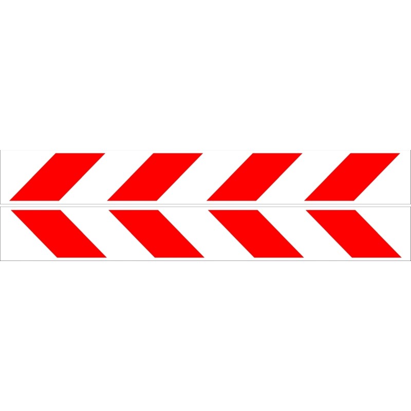 Warning stickers, reflective laminate belts, 38x5 cm