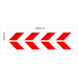 Warning stickers, reflective laminate belts, 38x5 cm