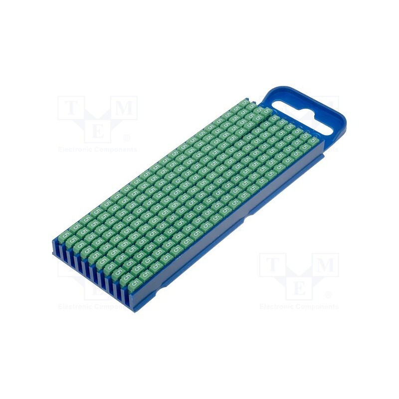 200 pcs x HELLERMANNTYTON - 561-02655 - Markers, Marking: 5, 2.8÷3.8mm, polyamide, green, -40÷85°C, push-in