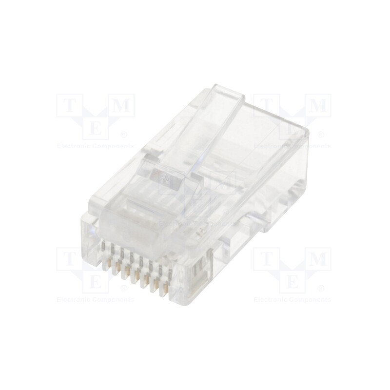 2 pcs x ADAM TECH - MTP-88-G-S - Plug, RJ45, PIN: 8, Contacts: phosphor bronze, gold-plated, UL94V-0