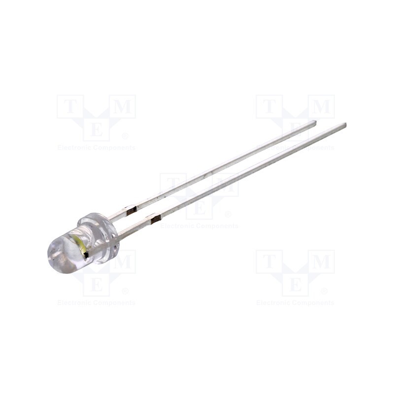 1 pcs x OPTOSUPPLY - OSW5DK3131A-12V - LED, 3mm, white cold, 3000÷4200mcd, 30°, Front: convex, 12V