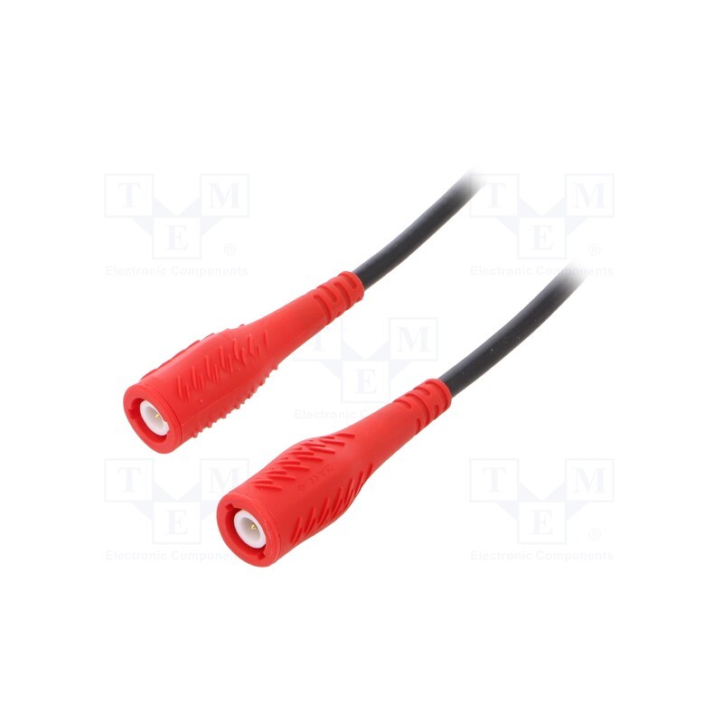 1 pcs x ELECTRO-PJP - 8150-50-100-R - Test lead, 3A, BNC plug,both sides, Urated: 1kV, Len: 1m, red, RG58