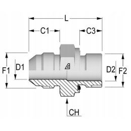 Straight reducing connector 9 16 jicxm14