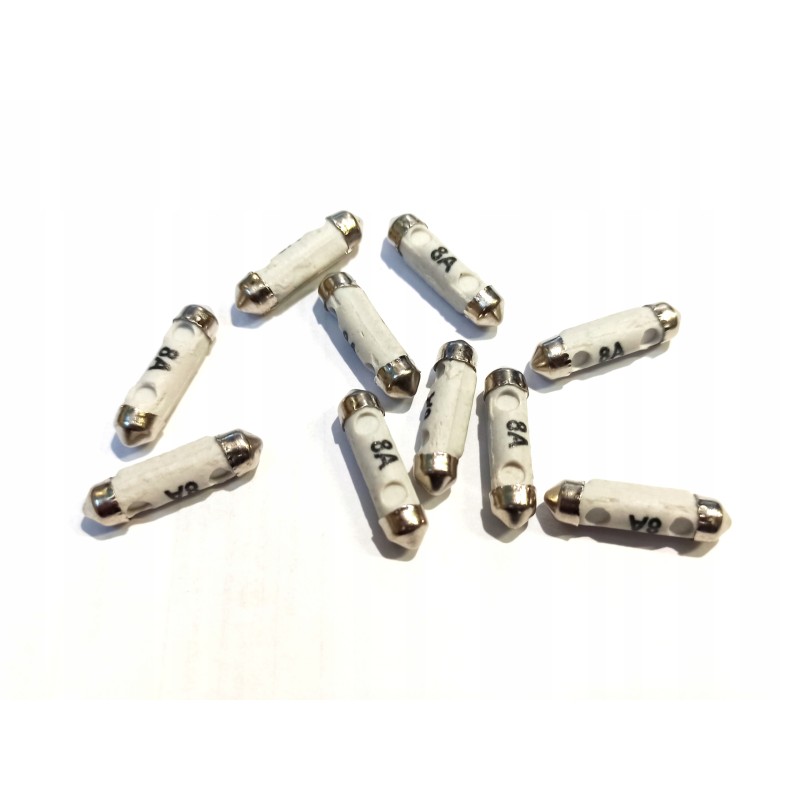 Ceramic fuses 8a, 10 pieces, Polish