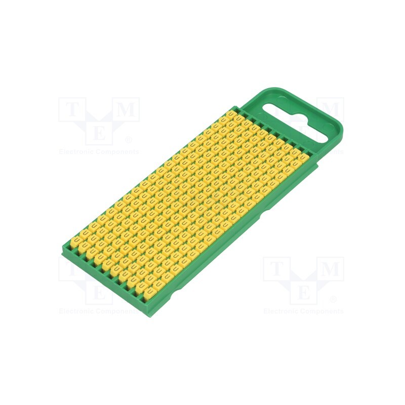 200 pcs x HELLERMANNTYTON - 561-00214 - Markers, Marking: U, 0.8÷2.2mm, polyamide, yellow, -40÷85°C, WIC