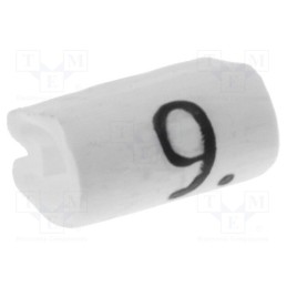 200 pcs x TE Connectivity - 5801909 - Markers, Marking: 9, 1.5÷2mm, PVC, white, -45÷70°C, leaded