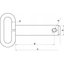 Pin with handle 32x185 mm
