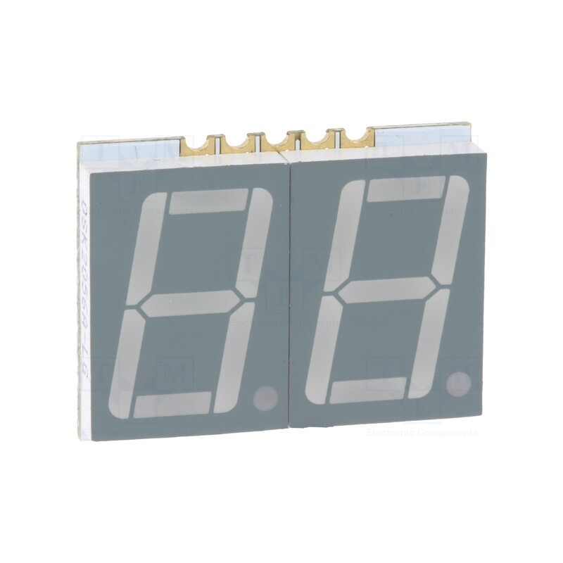 1 pcs x OPTOSUPPLY - OSK2056A-LG - Display: LED, 7-segment, 14.22mm, 0.56', No.char: 2, green, 10÷35mcd