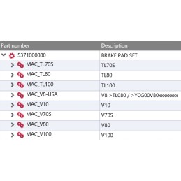 Yanmar TL70 TL100 brake pad set