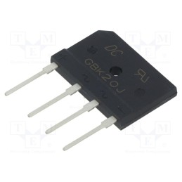 1 pcs x DC COMPONENTS - GBK20J - Bridge rectifier: single-phase, Urmax: 600V, If: 20A, Ifsm: 250A