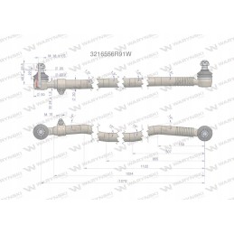 Steering rack 1270mm 3216556r91 motogeneric