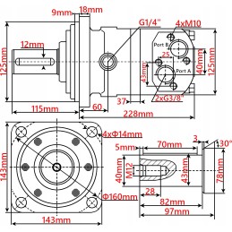 630 cm3 gr4 engine of the concrete mixer caterpillar and winch