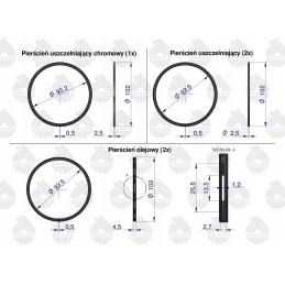 Set of piston rings 1 piston c 330 or ursus
