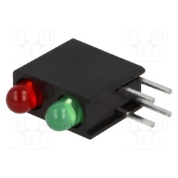 2 pcs x KINGBRIGHT ELECTRONIC - L-934MD/1LI1LGD - LED, in housing, red/green, 3mm, No.of diodes: 2, 20mA, 40°