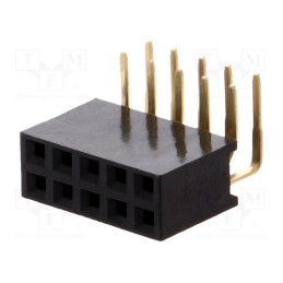 2 pcs x CONNFLY - DS1024-2*5R2 - Socket, pin strips, female, PIN: 10, angled 90°, 2.54mm, THT, 2x5