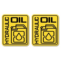 Hydraulic fluid stickers marking hydraulic oil