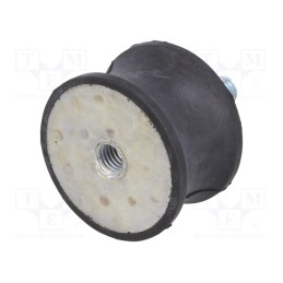 1 pcs x ELESA+GANTER - DVC.2-50-42-30-M10-28-55 - Vibration damper, M10, Ø: 50mm, rubber, L: 30mm, Thread len: 28mm
