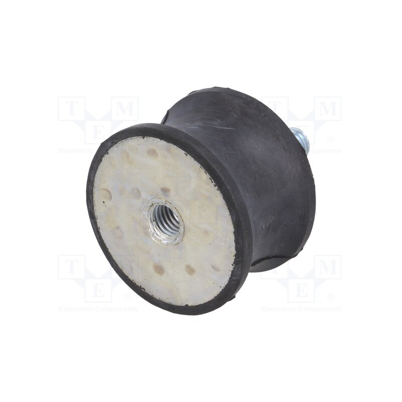 1 pcs x ELESA+GANTER - DVC.2-50-42-30-M10-28-55 - Vibration damper, M10, Ø: 50mm, rubber, L: 30mm, Thread len: 28mm