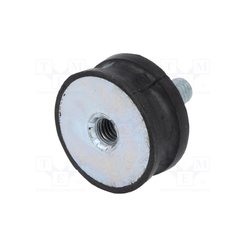 1 pcs x ELESA+GANTER - DVC.2-35-31-15-M8-20-40 - Vibration damper, M8, Ø: 35mm, rubber, L: 15mm, Thread len: 23mm